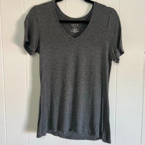 Apt. 9 Gray Silky Shirt, V Neck, Size Small